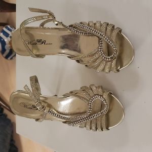 Wild rose gold rhinestones heels